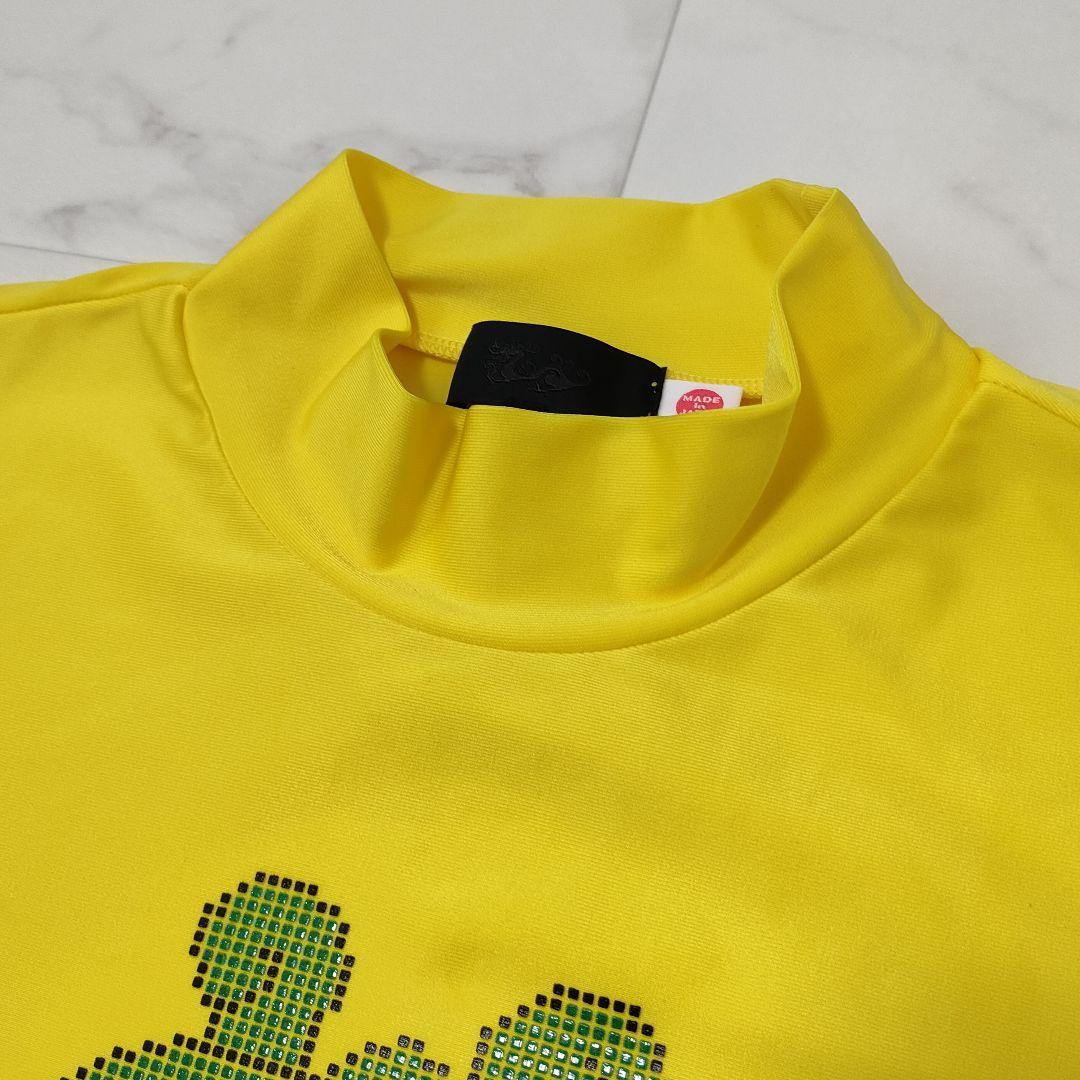 ダンスウィズドラゴン　モックネック半袖シャツ　袖レース　チビドラ　イエロー　4