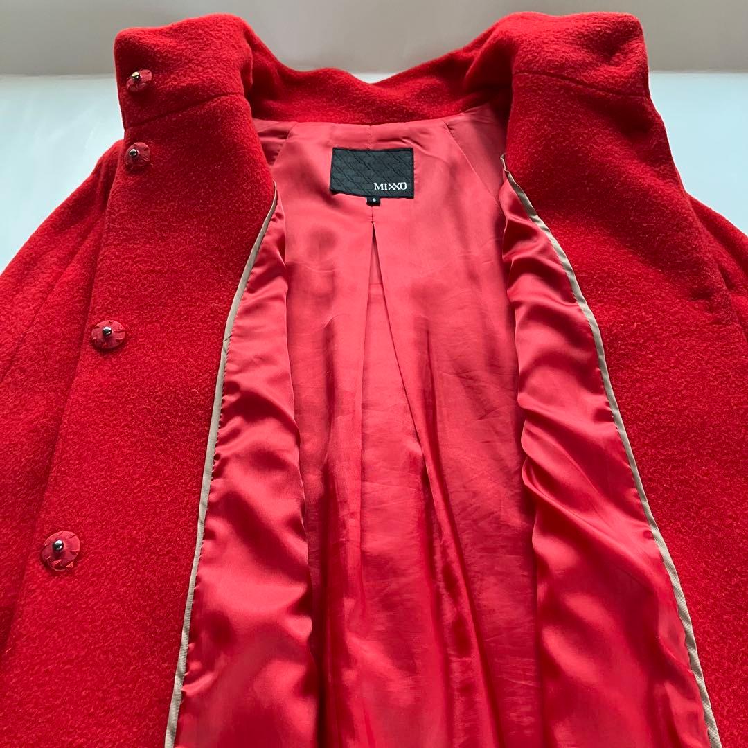 プ*8様 MIXXO ミソ ミッソ 赤 ウールケープ コート マント ポンチョ