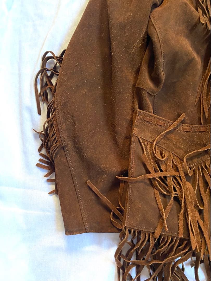 70s USA製 ヴィンテージ フリンジ スエードジャケット ４２ ウエスタン