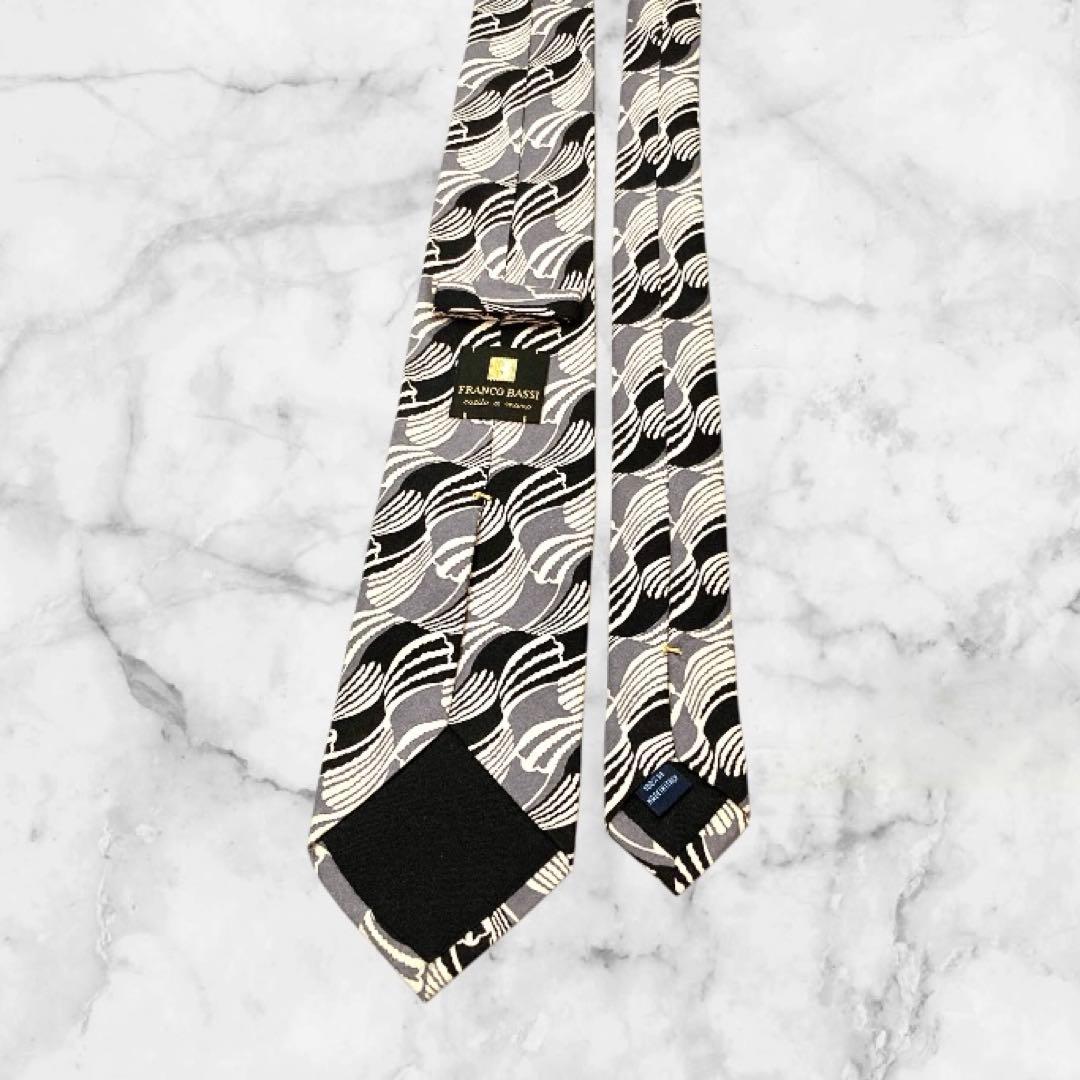 FRANCO BASSI/フランコバッシ ネクタイ グレー 総柄