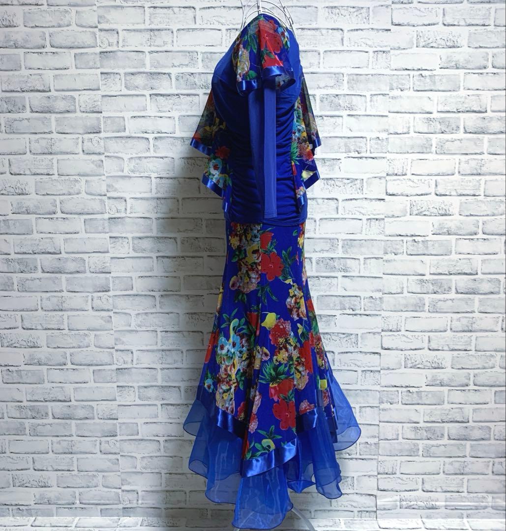 【ICHIOKU】イチオク　社交ダンス　花柄　トップス　スカート　セットアップ