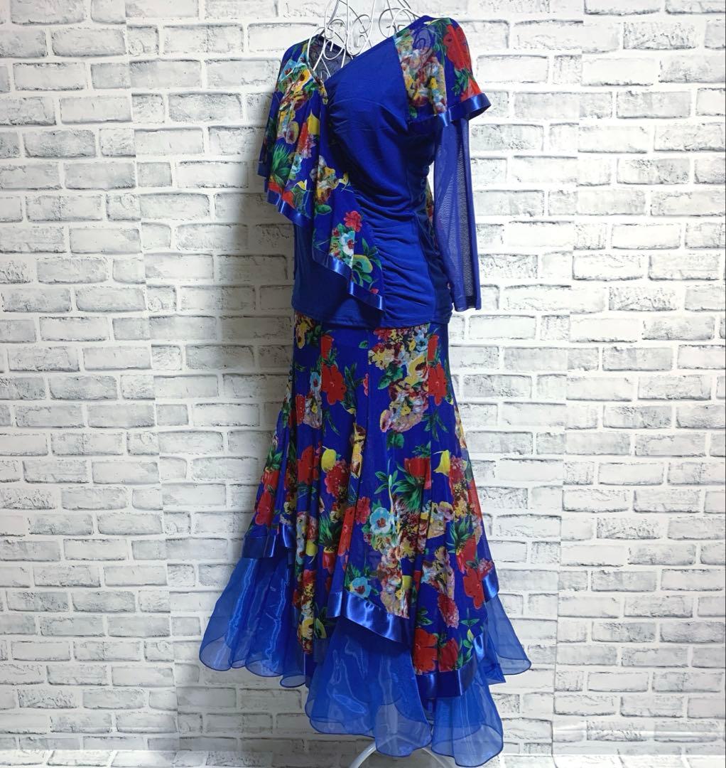 【ICHIOKU】イチオク　社交ダンス　花柄　トップス　スカート　セットアップ