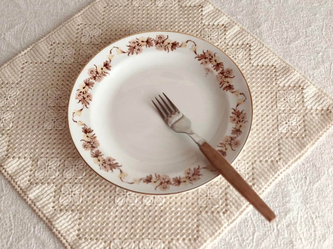 *old arabia ❀ granma's brown flower プレート