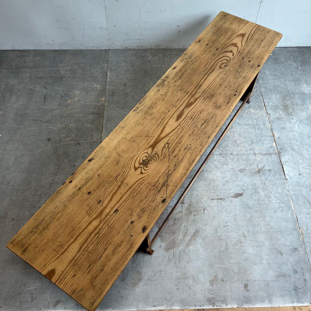 アンティーク ローテーブル 机 展示台 無垢材 無塗装 一枚板 z565