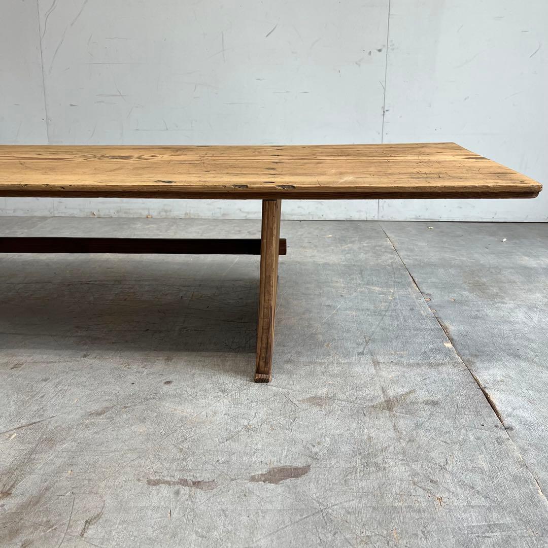 アンティーク ローテーブル 机 展示台 無垢材 無塗装 一枚板 z565