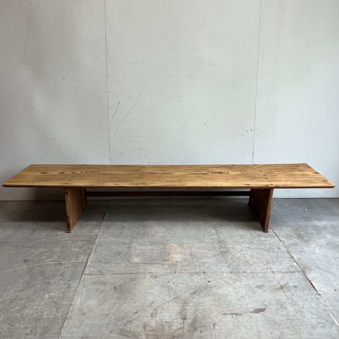 アンティーク ローテーブル 机 展示台 無垢材 無塗装 一枚板 z565