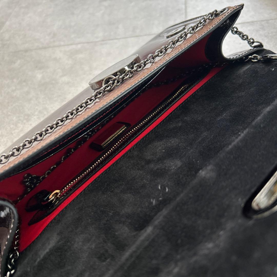 クリスチャンルブタン リヴィエラ クラッチ エナメル ブラウン系 グラデ 箱付