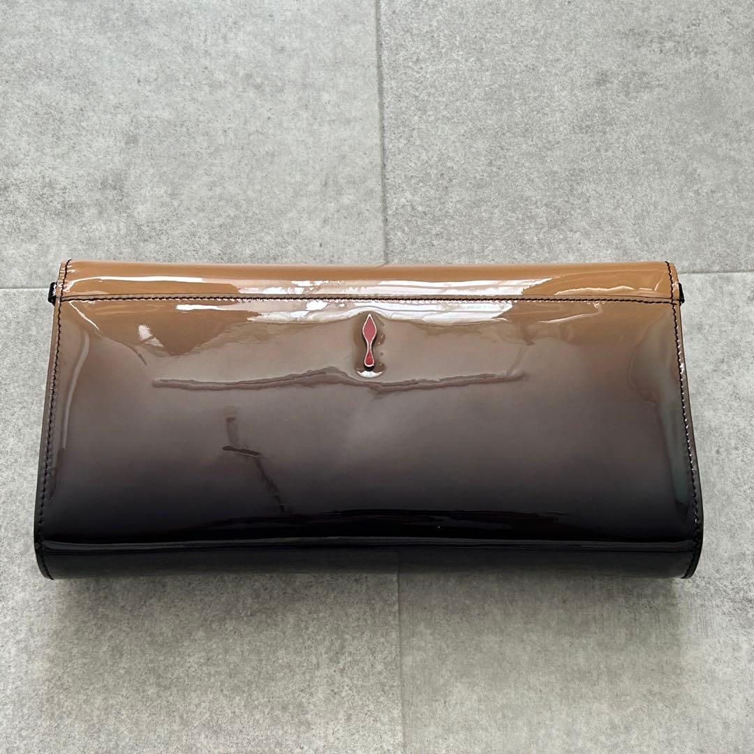 クリスチャンルブタン リヴィエラ クラッチ エナメル ブラウン系 グラデ 箱付
