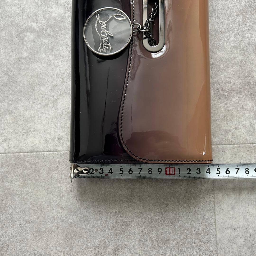 クリスチャンルブタン リヴィエラ クラッチ エナメル ブラウン系 グラデ 箱付