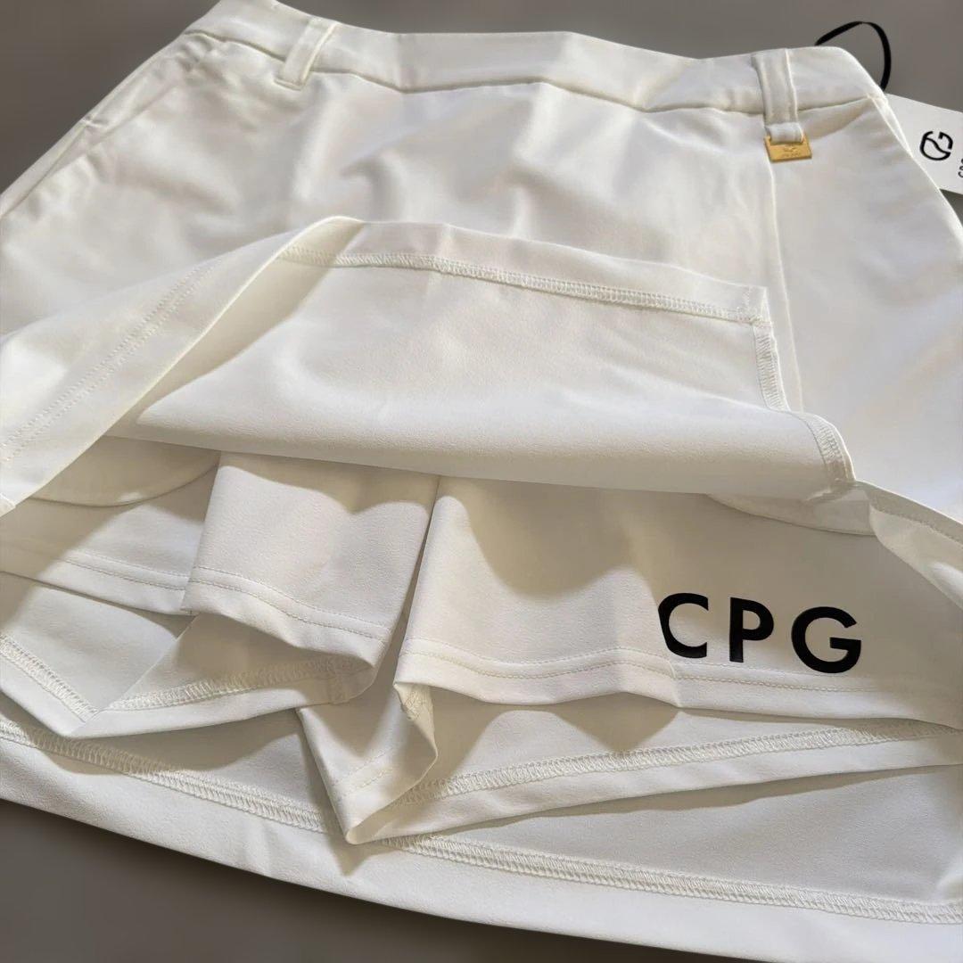 【新品タグ付】 CPG♪ホワイト スカート サイドスリット インナーパンツ一体型
