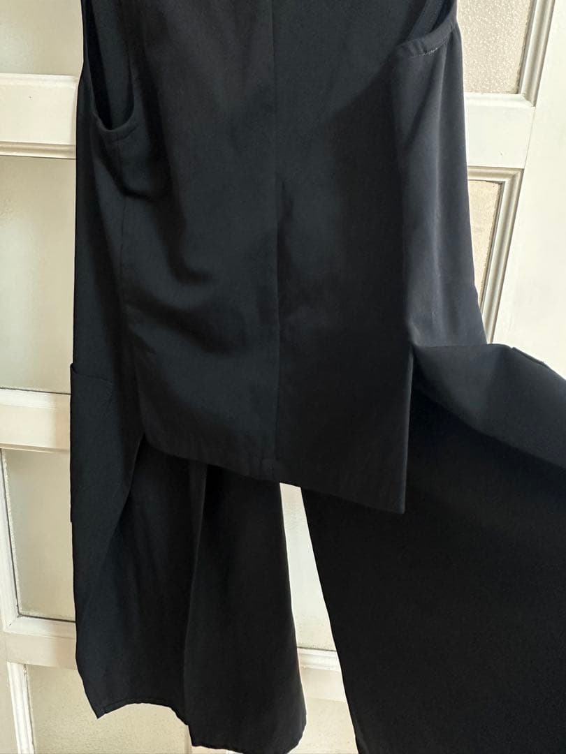 LIMI feu リミフゥ ウール 100% ロングジレ ベスト 黒 S