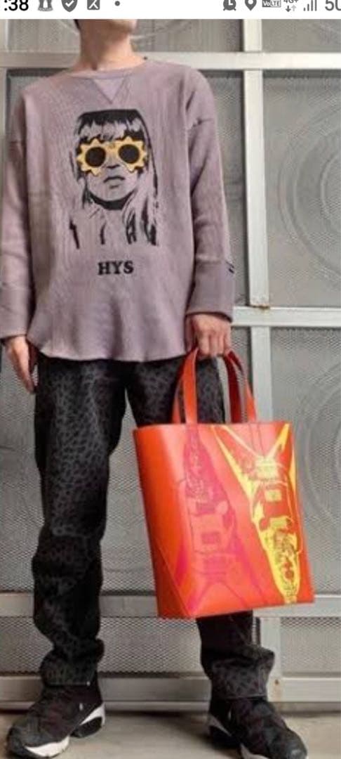 ヒステリックグラマー　本革トートバッグ　オレンジ