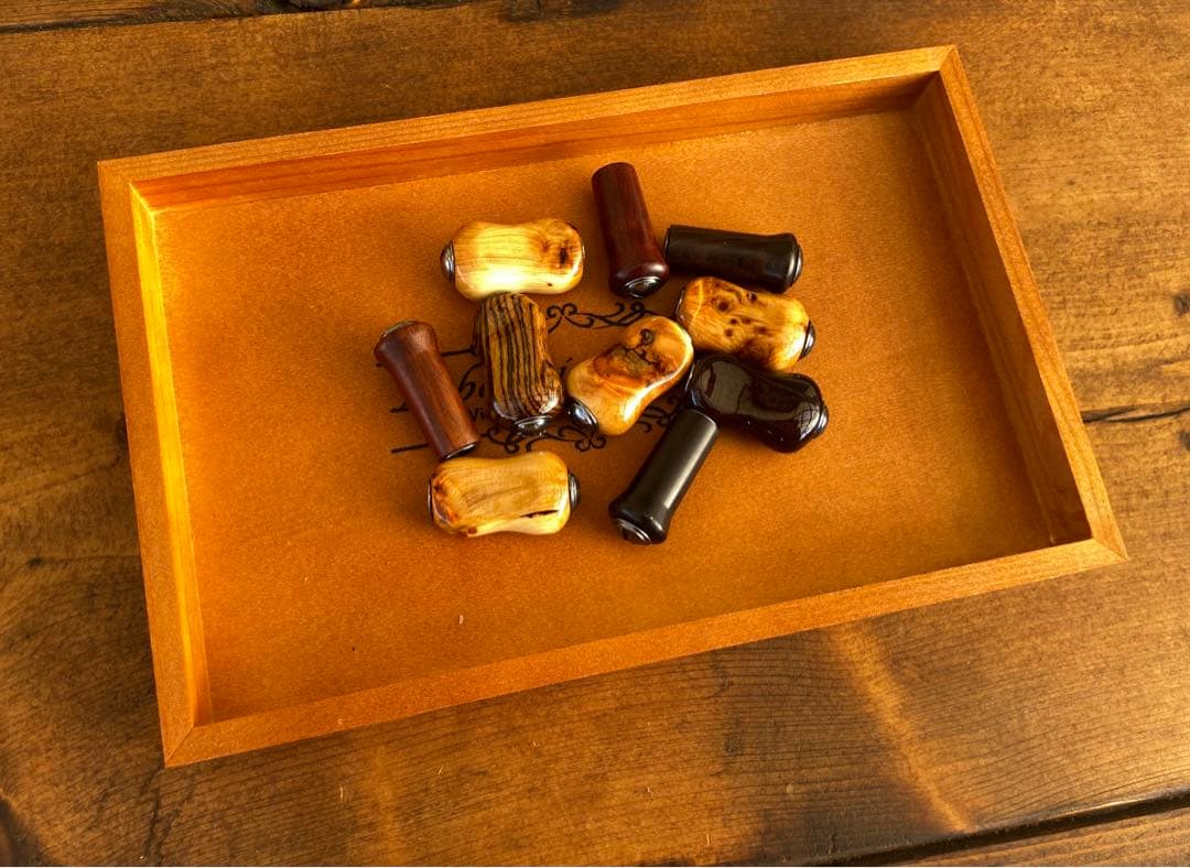 ウッドノブ　ハンドルノブ　スーヤの木　バール　ダイワSシマノA ガングレー　2個