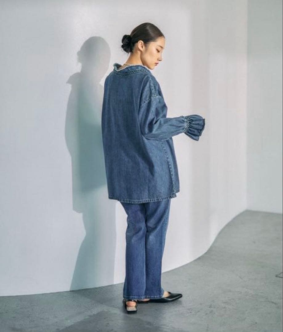 LEPSIM＊デニムフリルカラーブラウス2