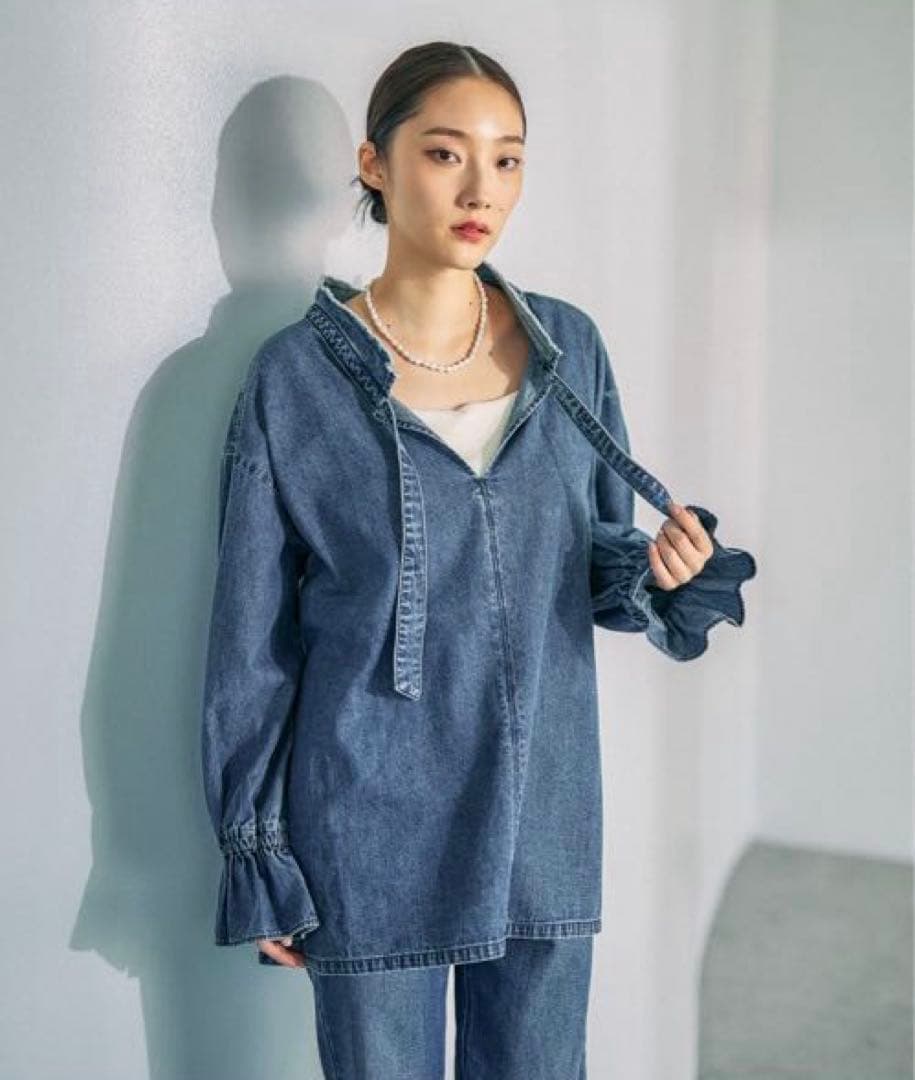 LEPSIM＊デニムフリルカラーブラウス2