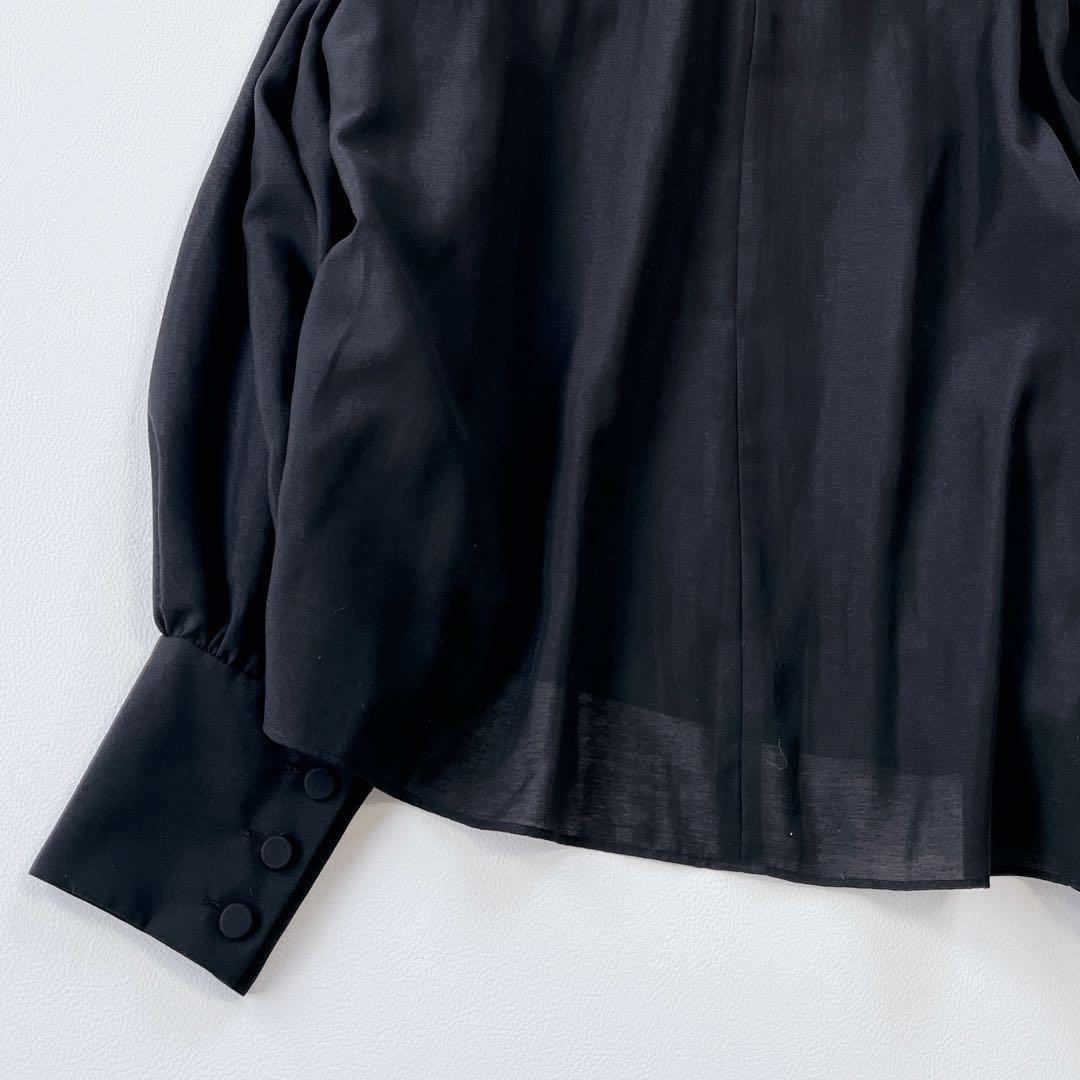 未使用✨タグ付　24AW ADORE スパンボイルブラウス　38 ブラック