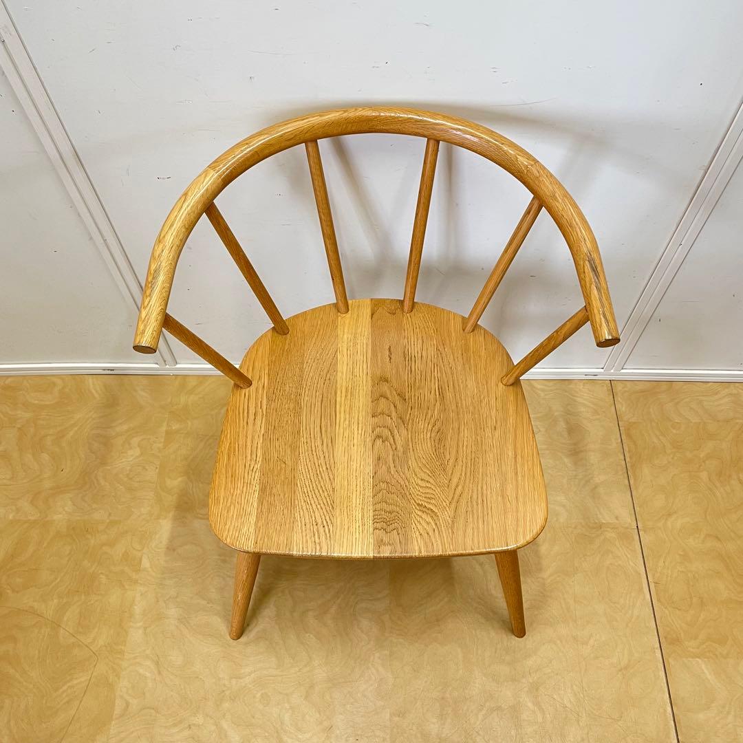 無印良品 オーク材アームチェア①丸脚 ダイニングチェア 椅子 イス 北欧スタイル
