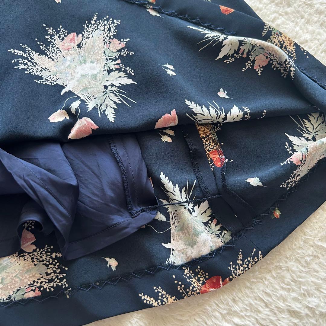 インゲボルグ 花柄 ピンタック 開襟 ワンピース