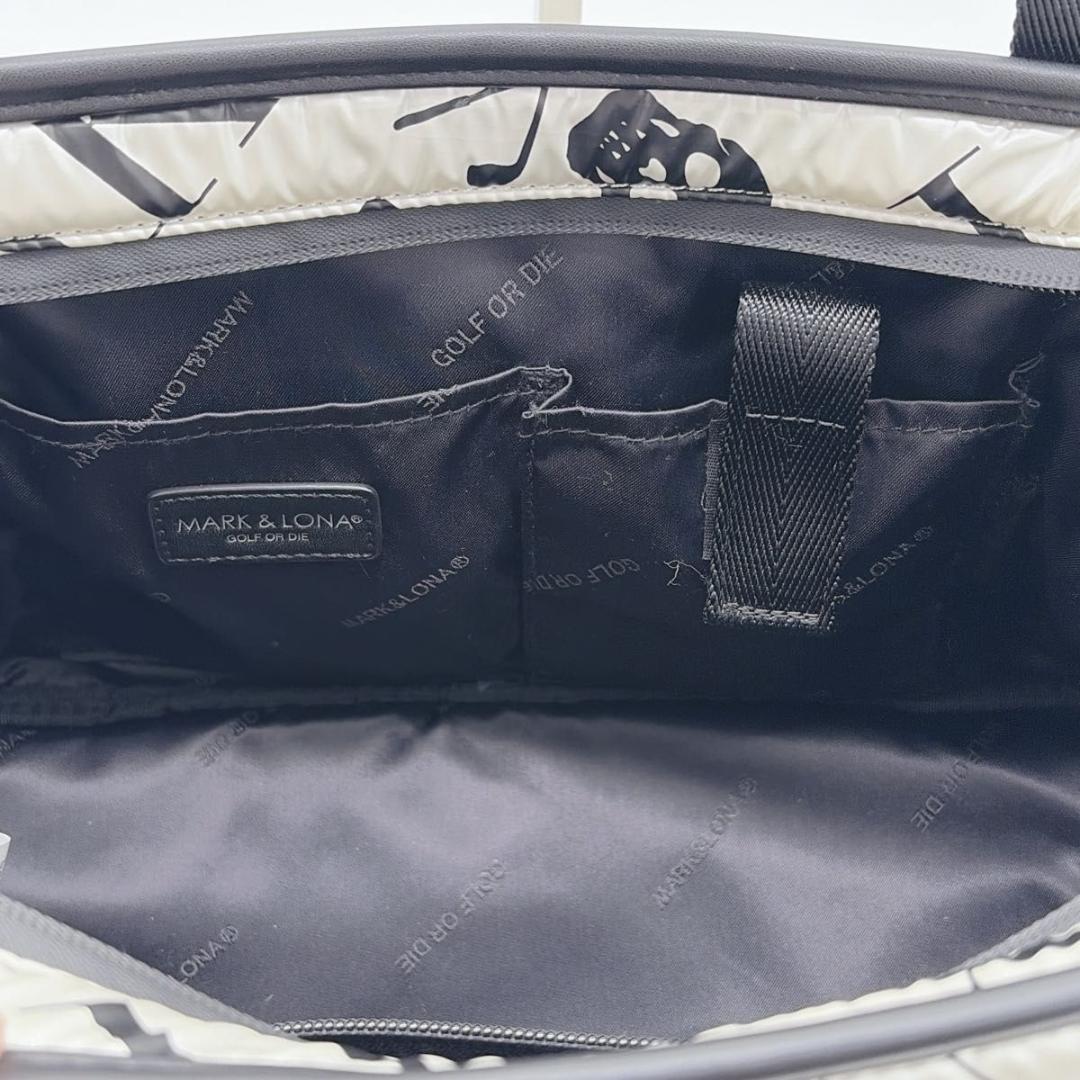 極美品 マークアンドロナ ハンドバッグ 総柄 ドクロ カートバッグ ゴルフバッグ