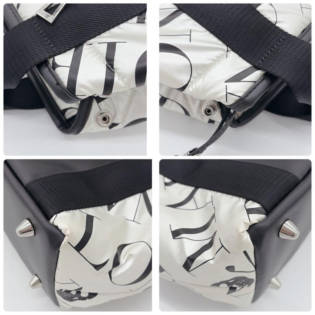 極美品 マークアンドロナ ハンドバッグ 総柄 ドクロ カートバッグ ゴルフバッグ