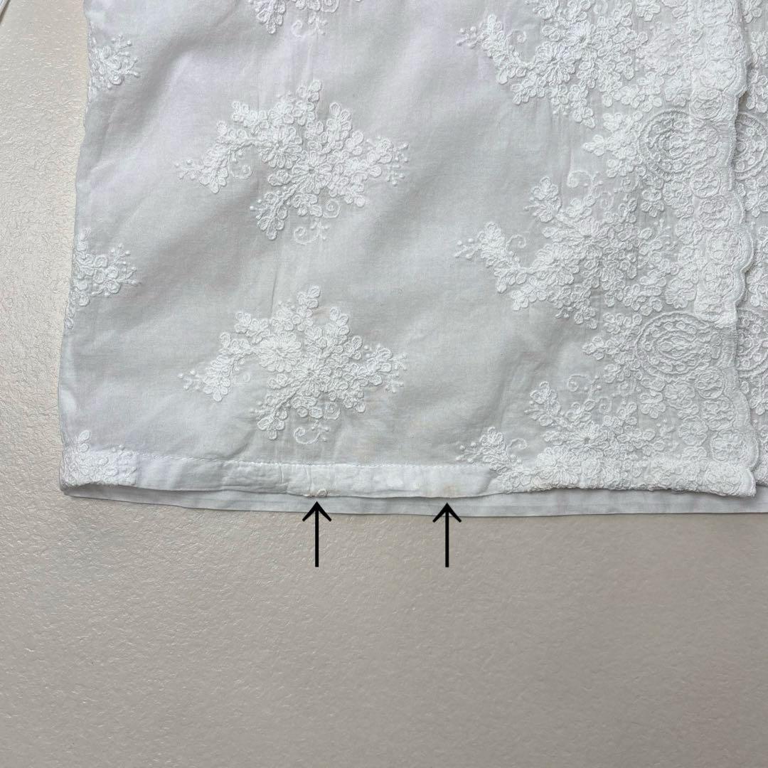 ミズイロインド　レーススタンドカラーワイドシャツ