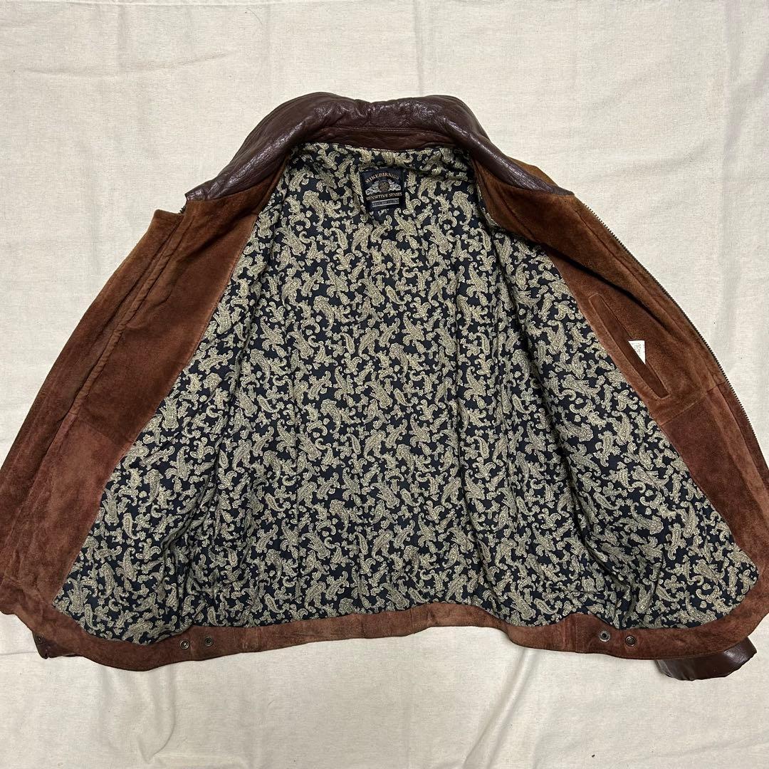 90s スウェード レザージャケット ブラウン スウィングトップ