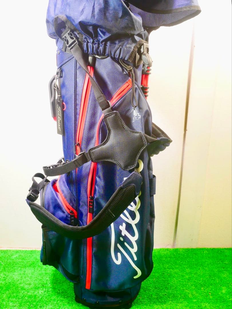Titleist ゴルフバッグ ネイビー/レッド　スタンドバック