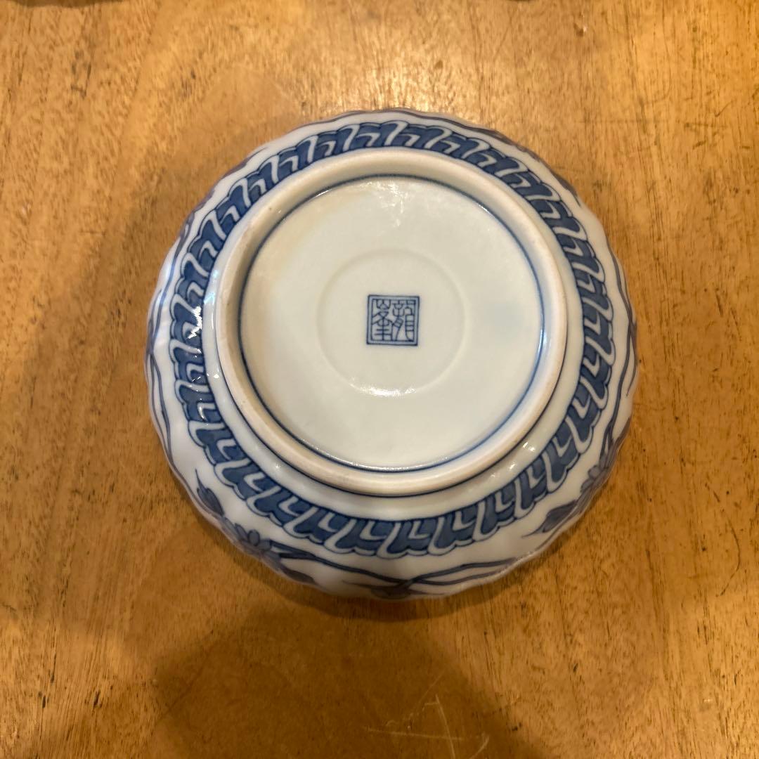 美濃焼 龍峰窯　金彩 古伊万里 祥瑞花丸紋　銘々皿 六枚