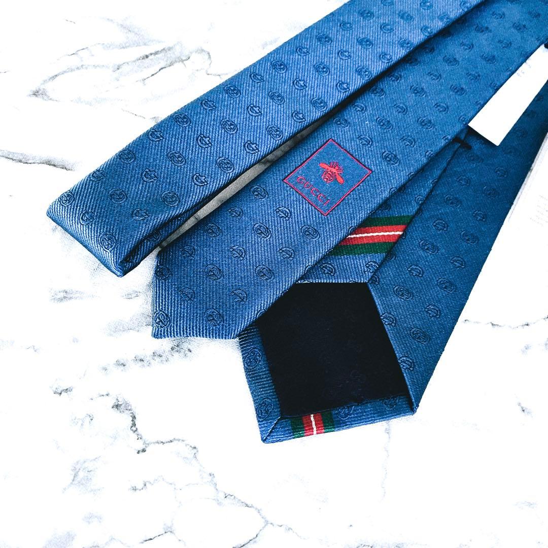 ✨未使用箱付タグ付✨GUCCI 現行　ホースビット　インターロッキング　ネクタイ