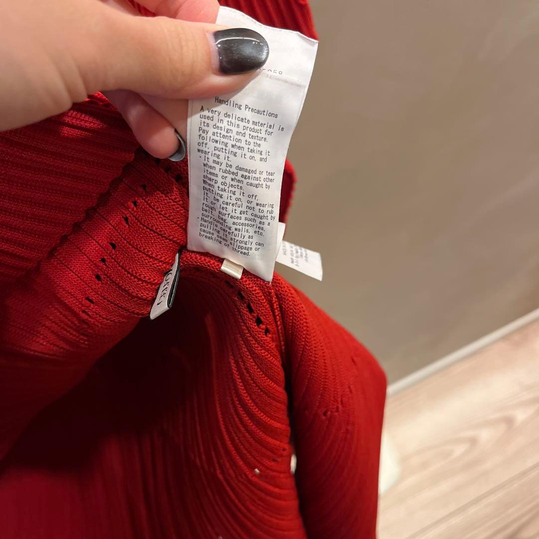 CELFORD 赤いニットロングワンピース 長袖