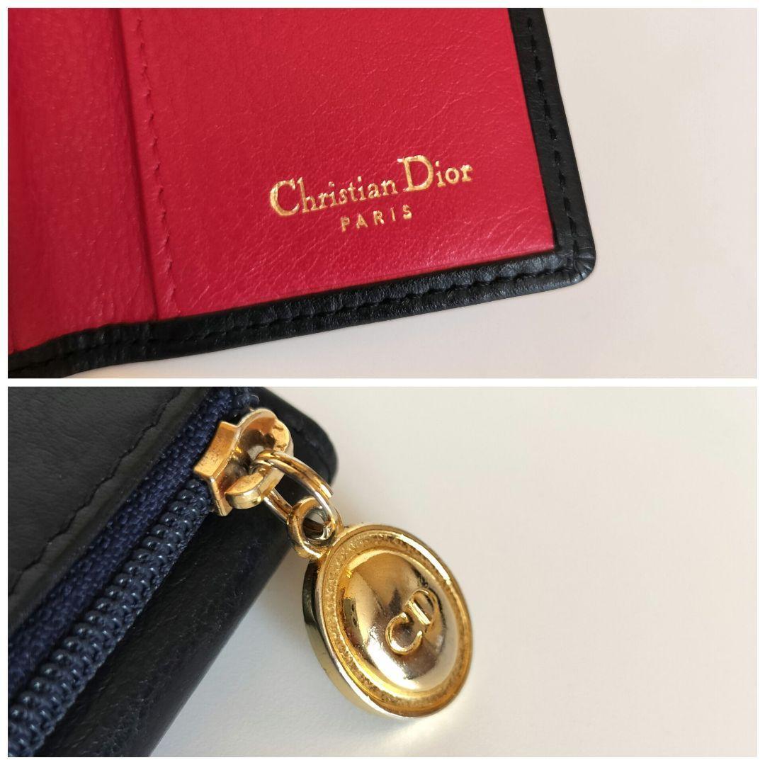 ディオール キーケース 6連 CD ロゴ ネイビー チャーム 紺 赤