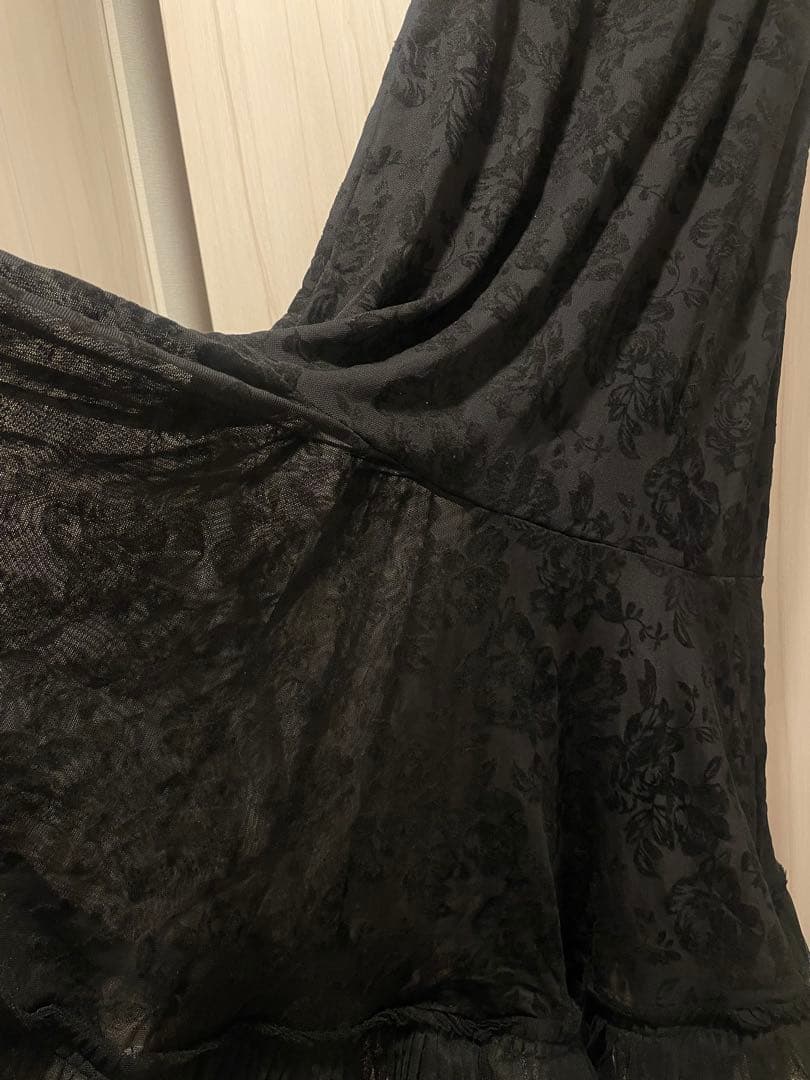 【美品】社交ダンス スカート M 黒 ブラック ベルベット