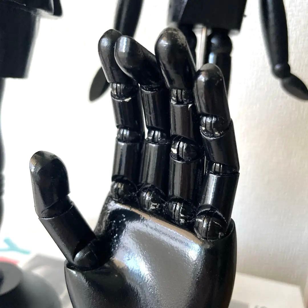 トルソー/帽子立(ハットスタンド)/黒色木製マネキン2体と手のオブジェ3点セット