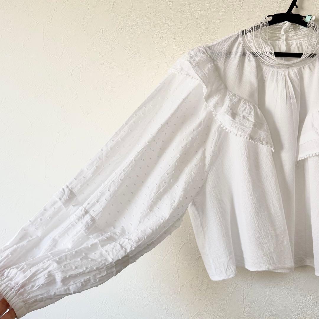 IENA LA BOUCLE ドビードットレースブラウス