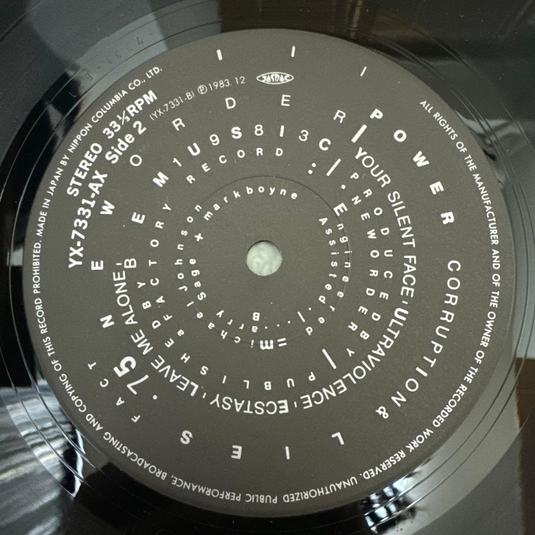 New Order『POWER CORRUPTION＆LIES』LP レコード