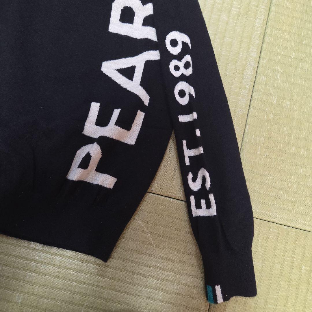 PEARLY GATES カシミア100 長袖ニット サイズ4 黒 ロゴ