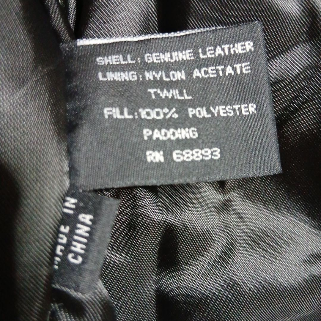 MANDALAY BAY本革フライトジャケットA2 G1調黒ロゴ刺繍M新品同様