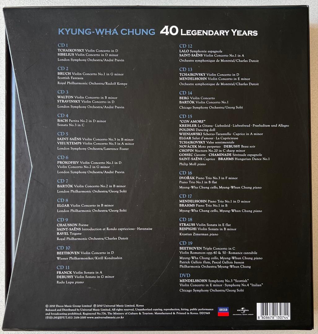 チョン・キョンファ/演奏活動40周年記念豪華ボックス(19CD+1DVD)
