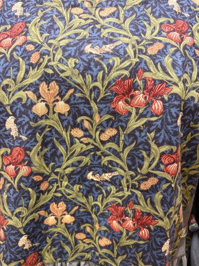 割烹着 おしゃれ ハンドメイド【ウィリアム モリス アイリス】