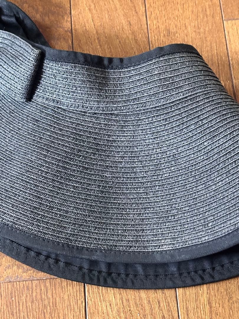 8/1だけお値下げです** ロサブラン　麦わら　リボン　サンバイザー　**