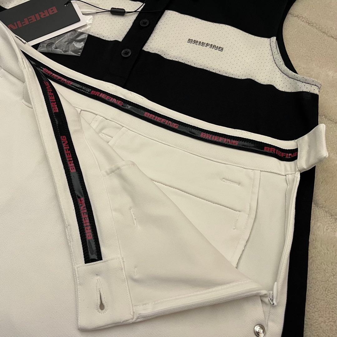 新品＆美品★BRIEFING Sサイズ上下セット 夏ゴルフ シャツ＆スカート黒白