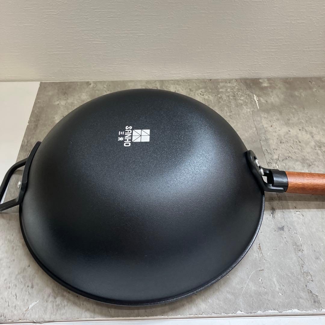 ⚫︎8/0311i08 サンホ 鉄製深型 フライパン 32cm