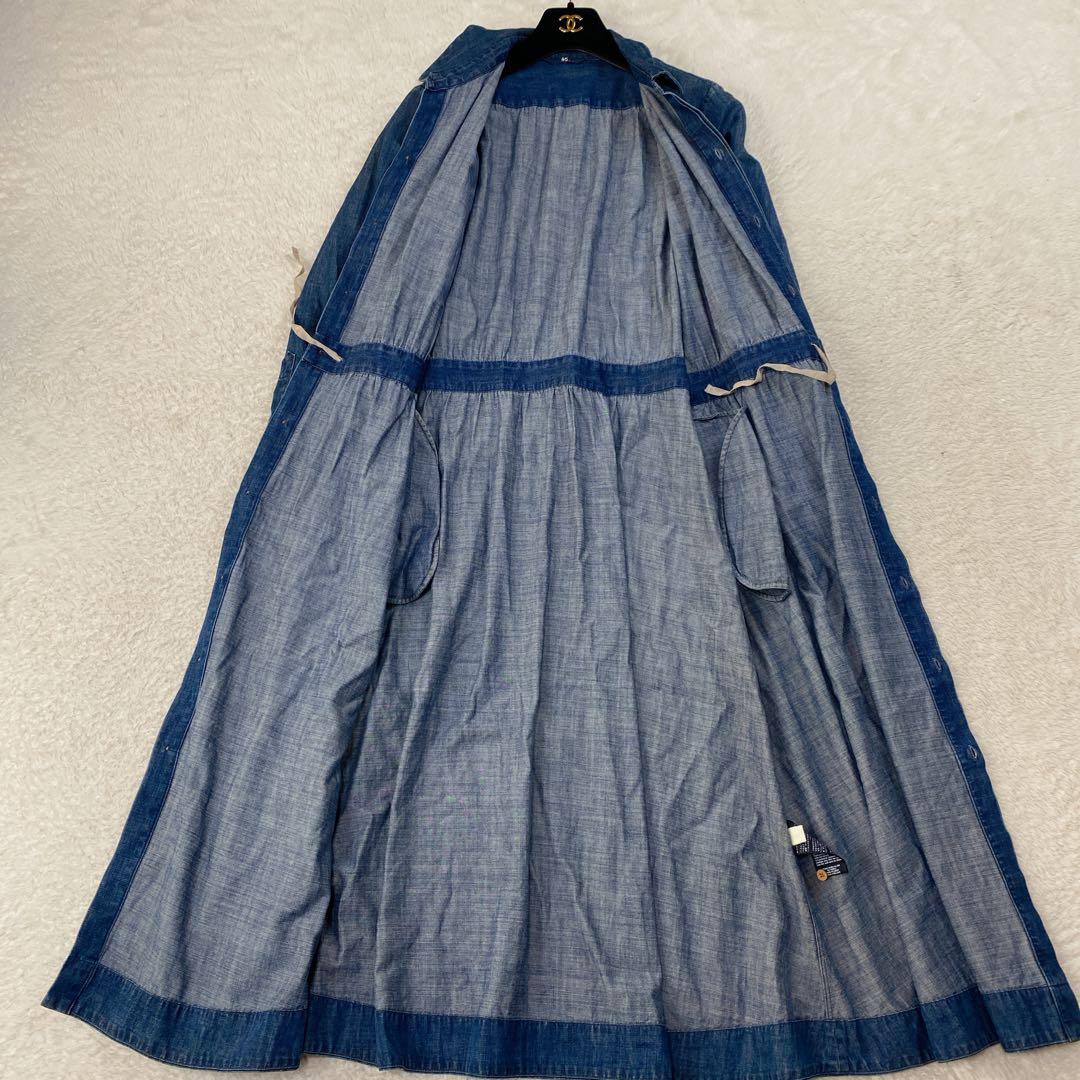 美品♡ 45R デニムシャツワンピース 2way 羽織 インディゴ 3