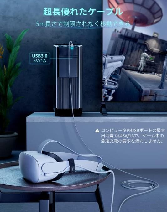  Quest 2 128GB 5m Linkケーブル付 初期化済み