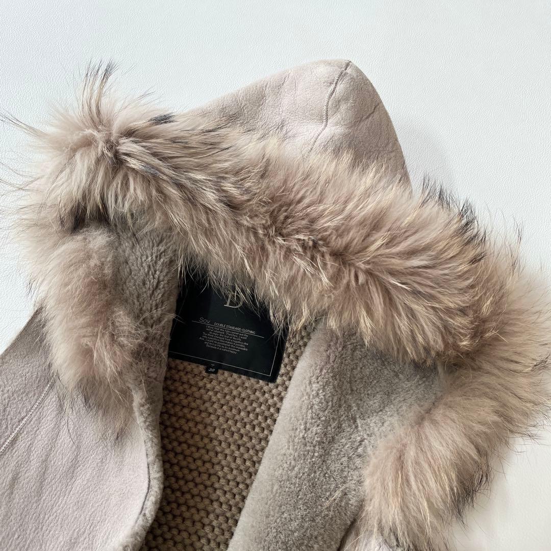 ▼Sov.ソブ ダブスタ ムートンファーベスト ジレ ドッキング レイヤード