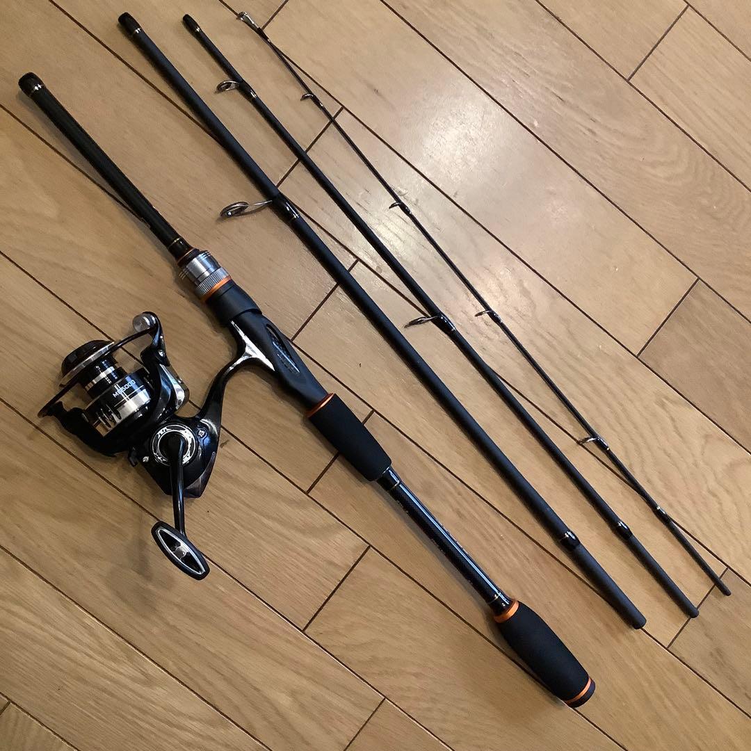 ショアジギ　シーバス4ピース1.98mスピニングロッド&スピニングリール5000
