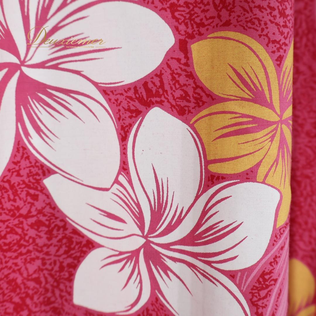 【フラダンス衣装】ピンク ワンピース ドレス 白 黄 プルメリア柄 花柄 キャミ