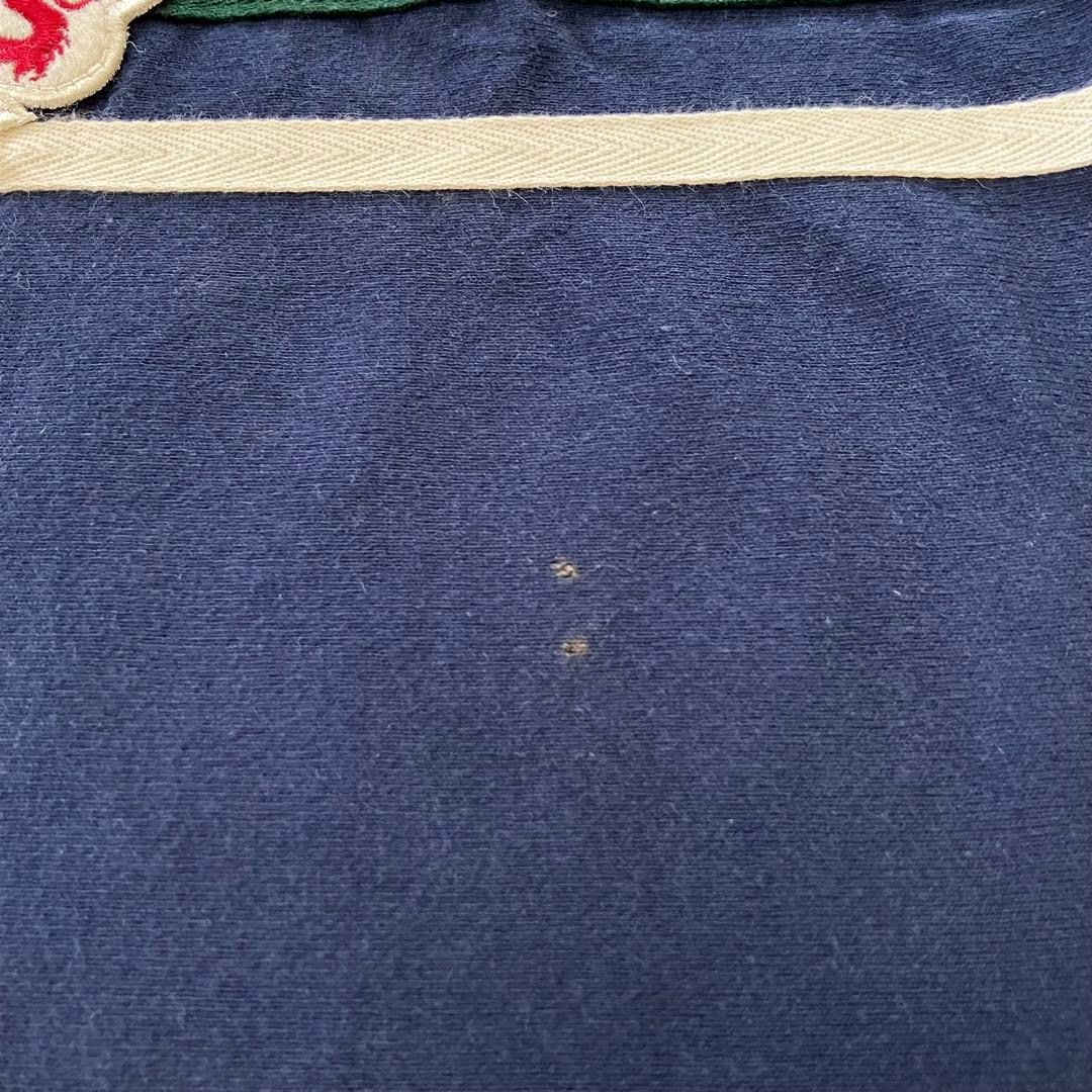 【美品】古着　トミーヒルフィガー　ラガーシャツ　メンズ　ネイビー・ベージュ　L