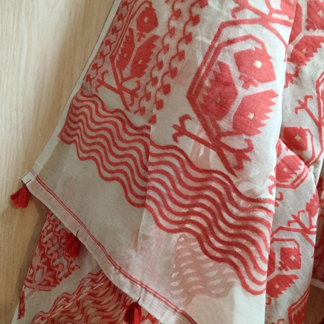 ★高品質★インド民族衣装 ジャムダニ織のクルタセット【53L-46】