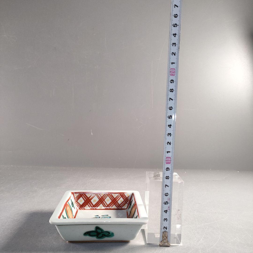 A1411-1/柳 銘/赤絵福字四方向付5客/銘々皿/角鉢/飾鉢/盛鉢/懐石道具